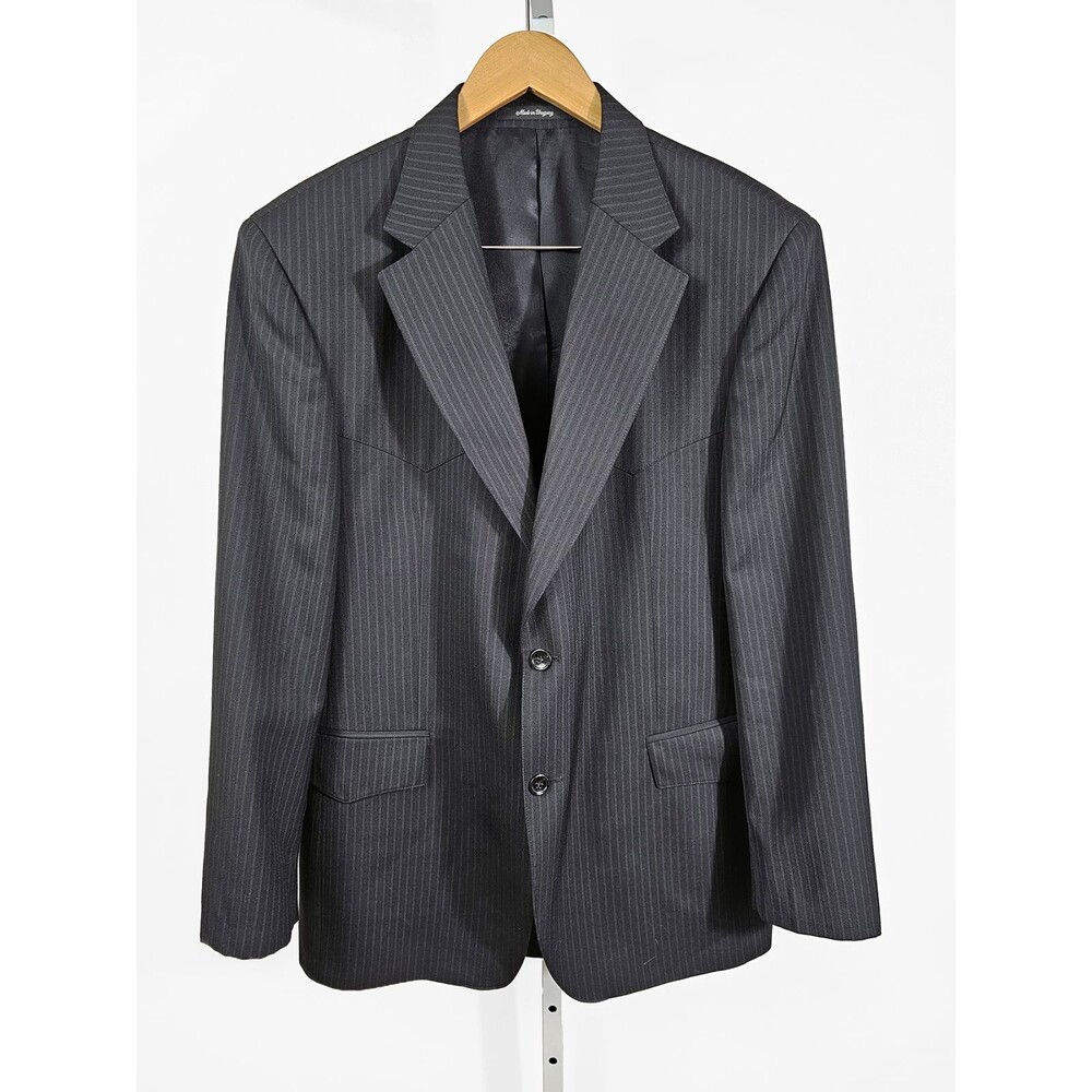 Vintage Bar WS 44R Black Pinstripe Western Yoke Cowboy Blazer